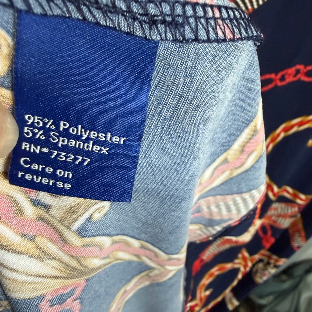 Apt. 9 Navy Dress with Red and Gold Chain Motif - Picture 5 of 7